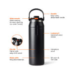Nordic Drift Trail RCS siltumizolēta sporta pudele, 940 ml - Image 2