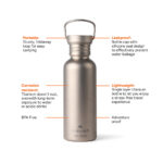 Nordic Drift Trail īpaši viegla titāna ūdens pudele, 600 ml - Image 2