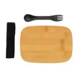 Nerūsējošā tērauda pusdienu kārba ar bambusa vāku un karoti-dakšiņu - Image 5