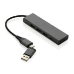 Terra RCS centrmezgls ar 3 USB pieslēgvietām no pārstrādāta alumīnija