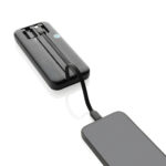 Turbopack RCS ārējais akumulators no pārstrādātas plastmasas, 10 000 mAh, ar iebūvētiem kabeļiem - Image 6
