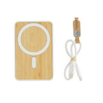 Zen RCS magnētiskais ārējais akumulators no pārstrādātas plastmasas un bambusa, 5000 mAh, 5W - Image 10