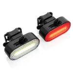 Lumino RCS USB uzlādējams velosipēda lukturu komplekts, no pārstrādātas plastmasas
