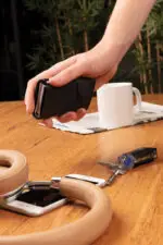 Standarta alumīnija RFID karšu turētājs ar PU maku - Image 9