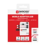 SKROSS World Travel Adapter MUV 2-pole ar USB A un C - Image 5