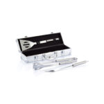 Grila piederumu komplekts, 3 daļas, alumīnija kastē