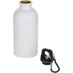 Oregon 400 ml matēta RCS sertificēta pārstrādāta vienkāršsienu nerūsējošā tērauda ūdens pudele ar karabīni - Image 3
