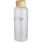 Mirage 650 ml vienkāršsienu borosilikāta stikla pudele ar bambusa vāciņu