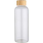 Mirage 650 ml vienkāršsienu borosilikāta stikla pudele ar bambusa vāciņu - Image 2