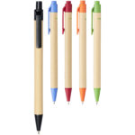 Berk pārstrādāta kartona un kukurūzas plastmasas pildspalva (melna tinte) - Image 7
