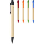 Berk pārstrādāta kartona un kukurūzas plastmasas pildspalva (melna tinte) - Image 8