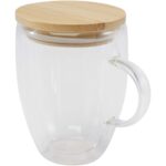 Leona 350 ml stikla krūze ar bambusa vāku - Image 3