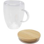 Leona 350 ml stikla krūze ar bambusa vāku - Image 4