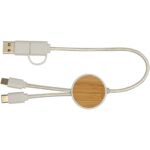 Chechia 5-in-1 pārstrādātas plastmasas 30 cm datu sinhronizācijas un 27 W ātrās uzlādes kabelis ar bambusa detaļām - Image 2