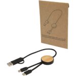 Chechia 5-in-1 pārstrādātas plastmasas 30 cm datu sinhronizācijas un 27 W ātrās uzlādes kabelis ar bambusa detaļām - Image 8