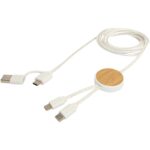 Chechia 5-in-1 pārstrādātas plastmasas 150 cm datu sinhronizācijas un 27 W ātrās uzlādes kabelis ar bambusa detaļām - Image 5