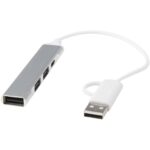 Alkaid 4-portu USB-A un Type-C sadales mezgls no pārstrādāta alumīnija ar diviem ieejas savienotājiem