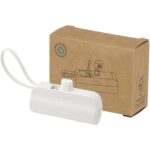 Alnair 5000 mAh 10 W pārstrādātas plastmasas Type-C ārējā baterija ar iebūvētu atveramu statīvu un 2-in-1 kabeli - Image 4