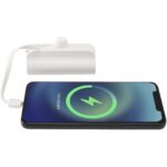 Alnair 5000 mAh 10 W pārstrādātas plastmasas Type-C ārējā baterija ar iebūvētu atveramu statīvu un 2-in-1 kabeli - Image 5