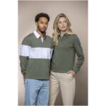 Clyde unisex organiskās kokvilnas regbija polo krekls - Image 5
